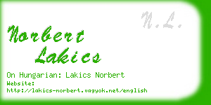 norbert lakics business card